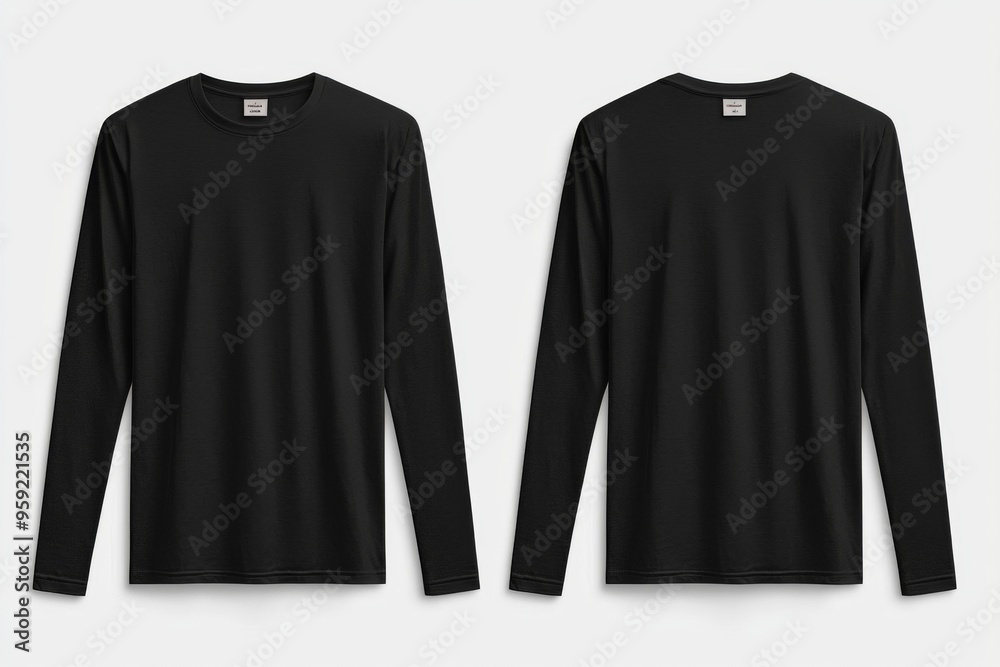 Black long sleeve tshirt mockup isolated created with Generative AI Black long sleeve tshirt mockup isolated created with Generative AI