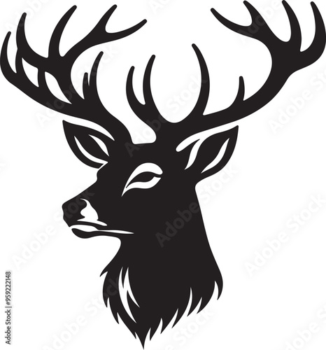Deer logo icon vector art illustration 