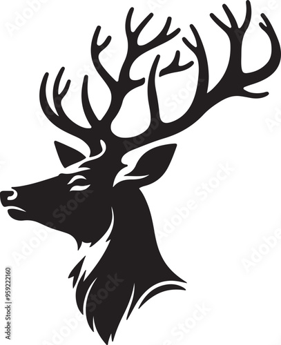 Deer logo icon vector art illustration 