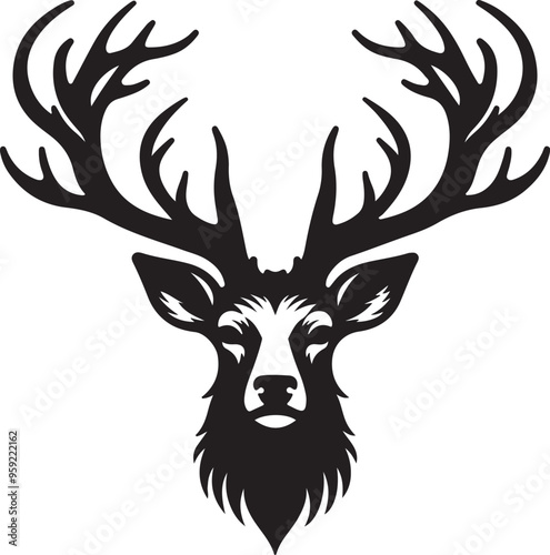 Deer logo icon vector art illustration 