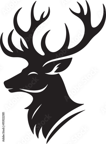 Deer logo icon vector art illustration 