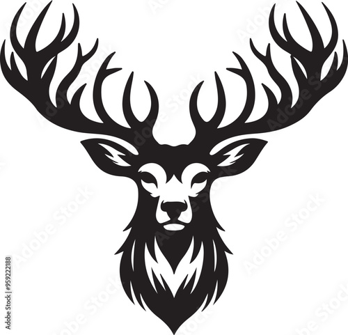 Deer logo icon vector art illustration 