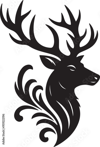Deer logo icon vector art illustration 