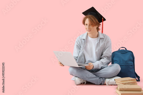 Redhead male student in gra...