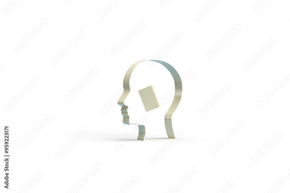 Abstract illustration, 3D figure of a human head, a book inside. 3D rendering on the theme of idea, knowledge, thought, thinking, study. Transparent background. Abstract illustration, 3D figure of a human head, a book inside. 3D rendering on the theme of idea, knowledge, thought, thinking, study. Transparent background.