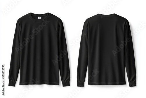 Black long sleeve tshirt mockup isolated created with Generative AI