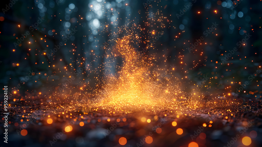 Sparkling Magic Forest Background Illustration Sparkling Magic Forest Background Illustration