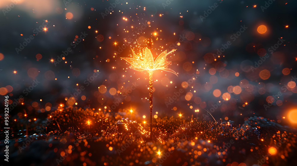 Golden Leaf Sparkles Illustration Golden Leaf Sparkles Illustration