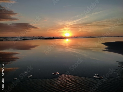 Sunset on the beach.