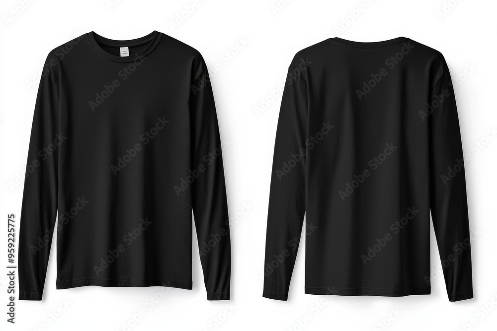 Black long sleeve tshirt mockup isolated created with Generative AI Black long sleeve tshirt mockup isolated created with Generative AI