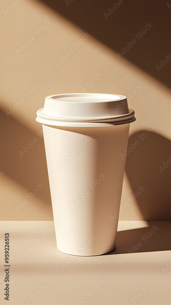 Minimalistic paper cup design under soft lighting Minimalistic paper cup design under soft lighting