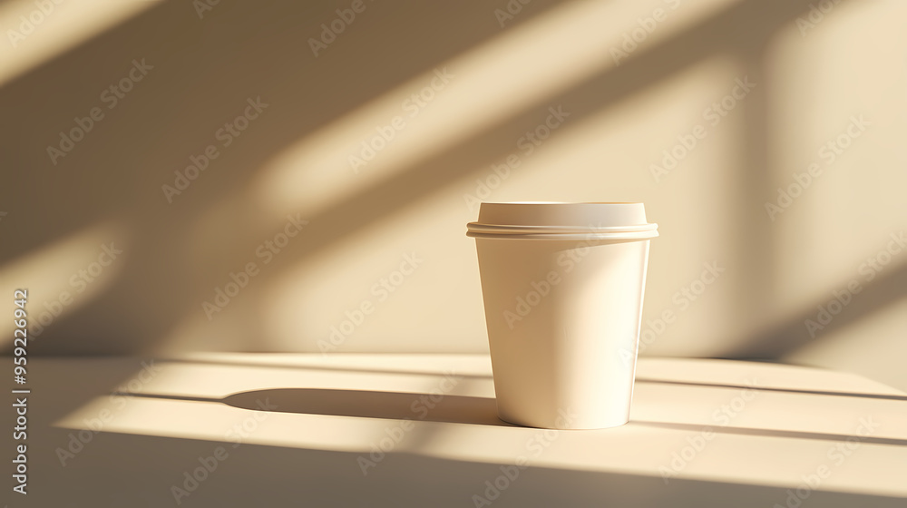 Minimalistic paper cup design under soft lighting Minimalistic paper cup design under soft lighting