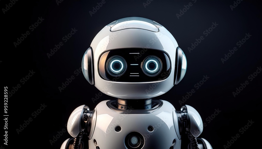 Futuristic Robot Companion with Friendly Features Futuristic Robot Companion with Friendly Features