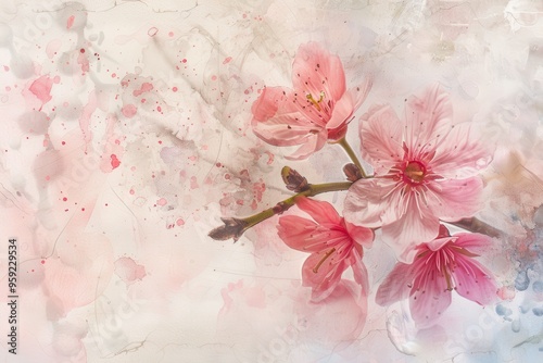 a painting of a pink flower on a white background delicate brushwork and subtle nuances of a traditional watercolor painting