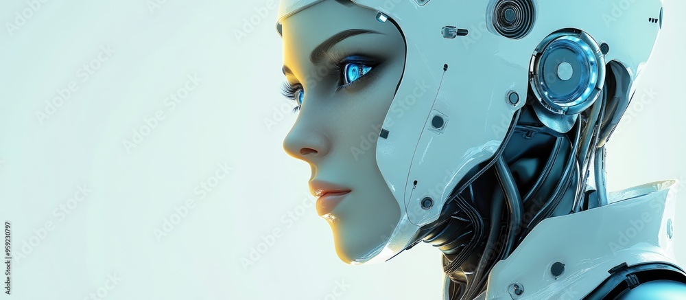 Portrait of a futuristic female robot Portrait of a futuristic female robot