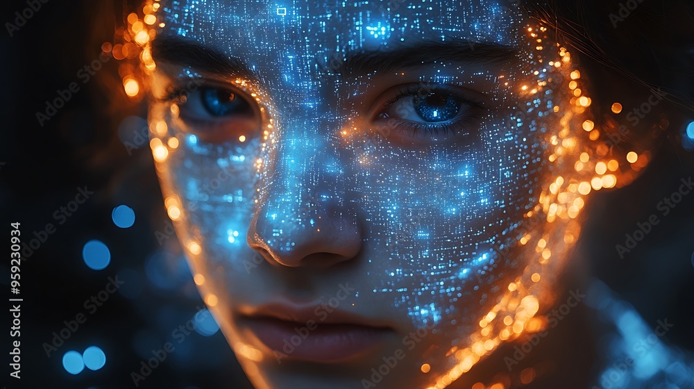 A blue digital hacker with glowing binary code, AI in cybersecurity systems, threat detection algorithms, penetration testing tools, and digital forensics analysis. cybercrime, cyber attack design, A blue digital hacker with glowing binary code, AI in cybersecurity systems, threat detection algorithms, penetration testing tools, and digital forensics analysis. cybercrime, cyber attack design,