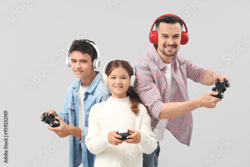 Father with his children in...