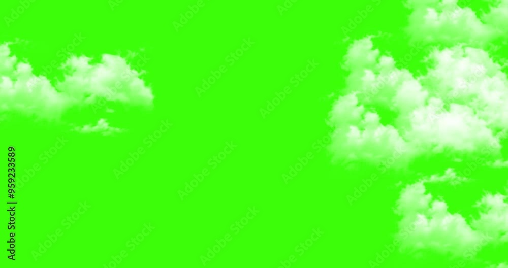 Moving clouds motion graphic effects on green screen background. Moving ...