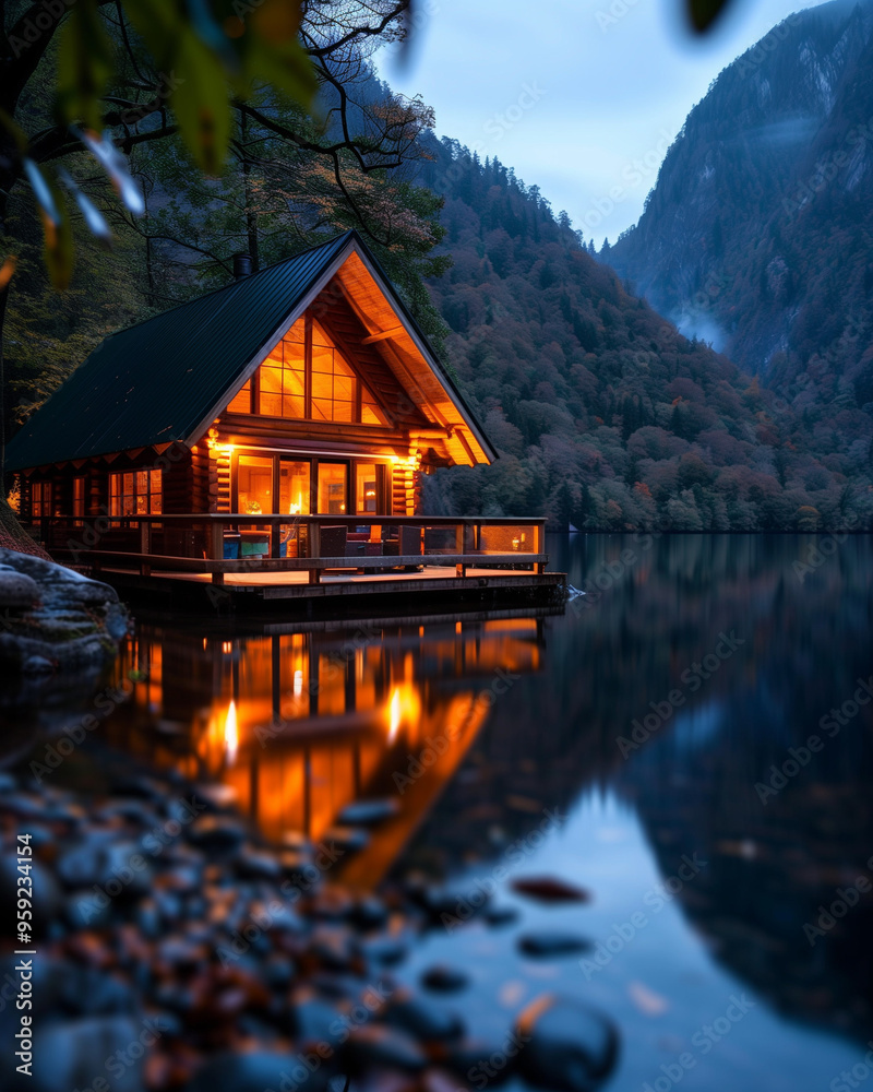 Fototapeta premium house on the lake