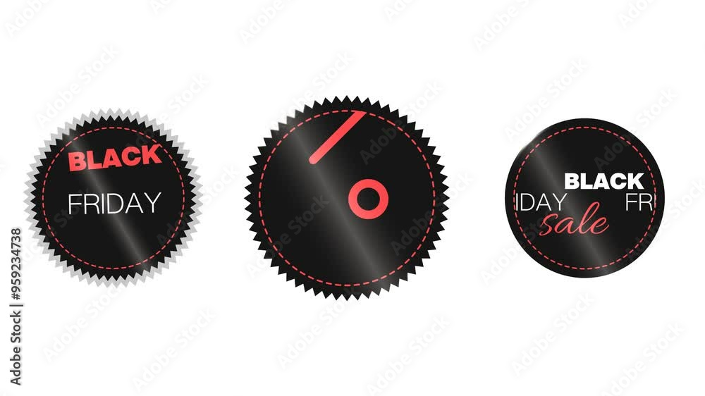 Animated Black Friday Sticker - Flashy Sale, Discounts, Special Offers, and Mega Deals Alpha Channel transparent