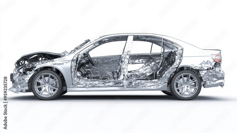 Car Frame Exposed Inside Look Automotive Design D Illustration Car Frame Exposed Inside Look Automotive Design D Illustration