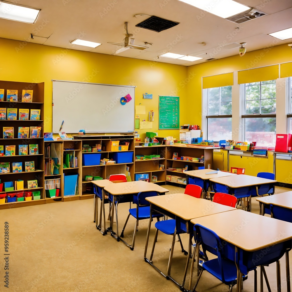 classroom with a variety of educational materials