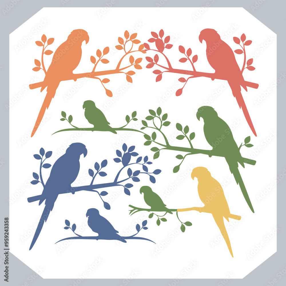 Parrot silhouette vector art illustration, bird parrot logo tropical bird logo icon Parrot silhouette vector art illustration, bird parrot logo tropical bird logo icon