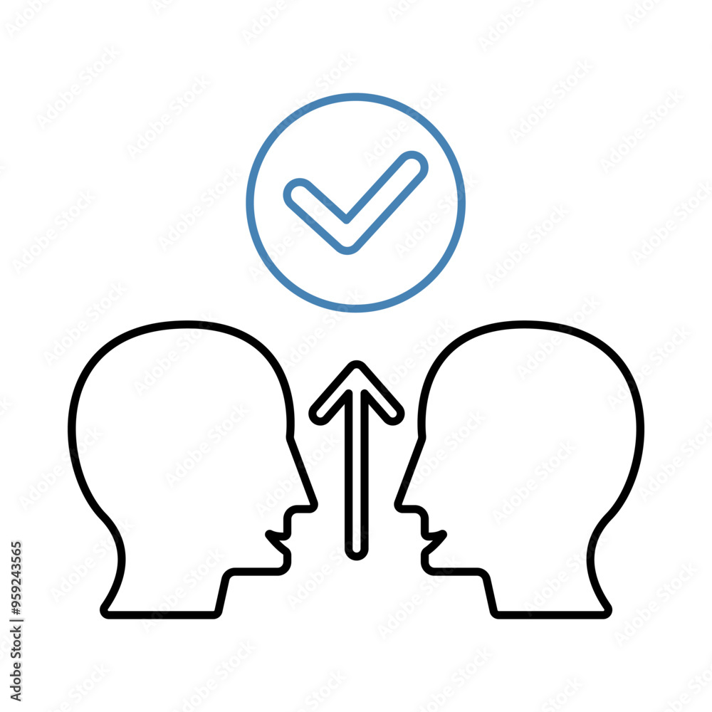consent concept line icon. Simple element illustration. consent concept outline symbol design. consent concept line icon. Simple element illustration. consent concept outline symbol design.