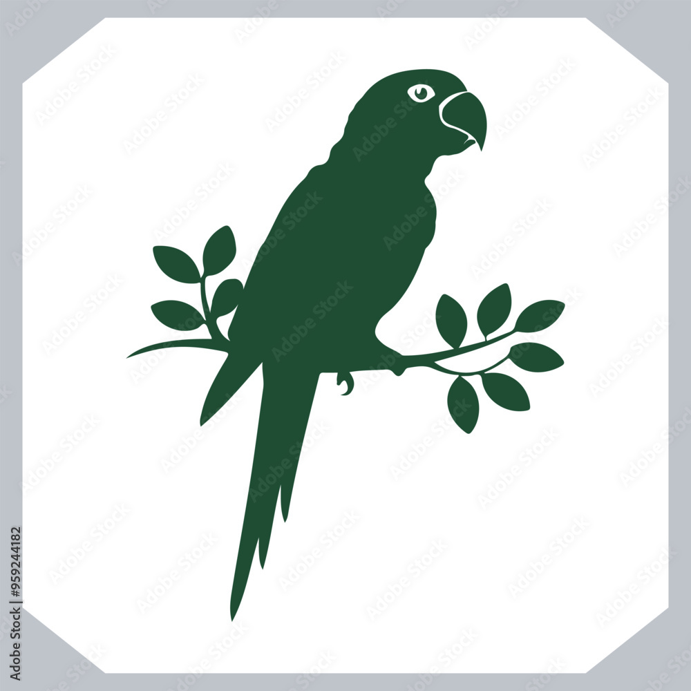 Obraz premium Parrot silhouette vector art illustration, bird parrot logo tropical bird logo icon