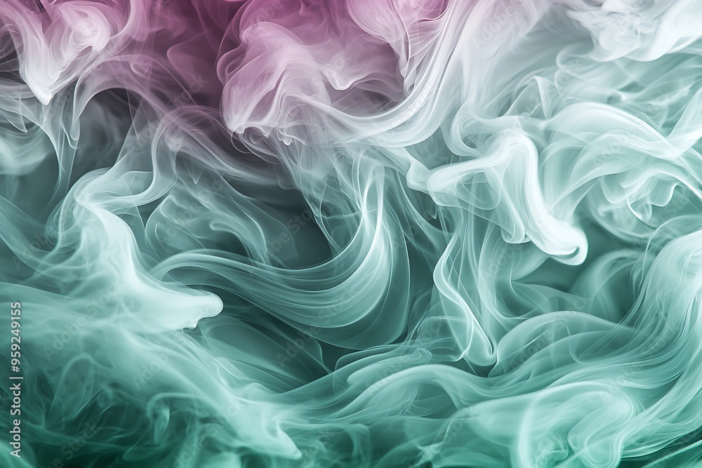 Artistic jade and mauve smoke patterns in a simple, clean style. Artistic jade and mauve smoke patterns in a simple, clean style.