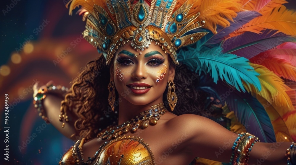 Brazil samba dancer performing in a carnival Brazil samba dancer performing in a carnival