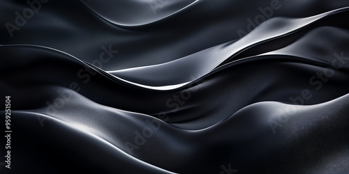 Abstract Black Waves Texture.