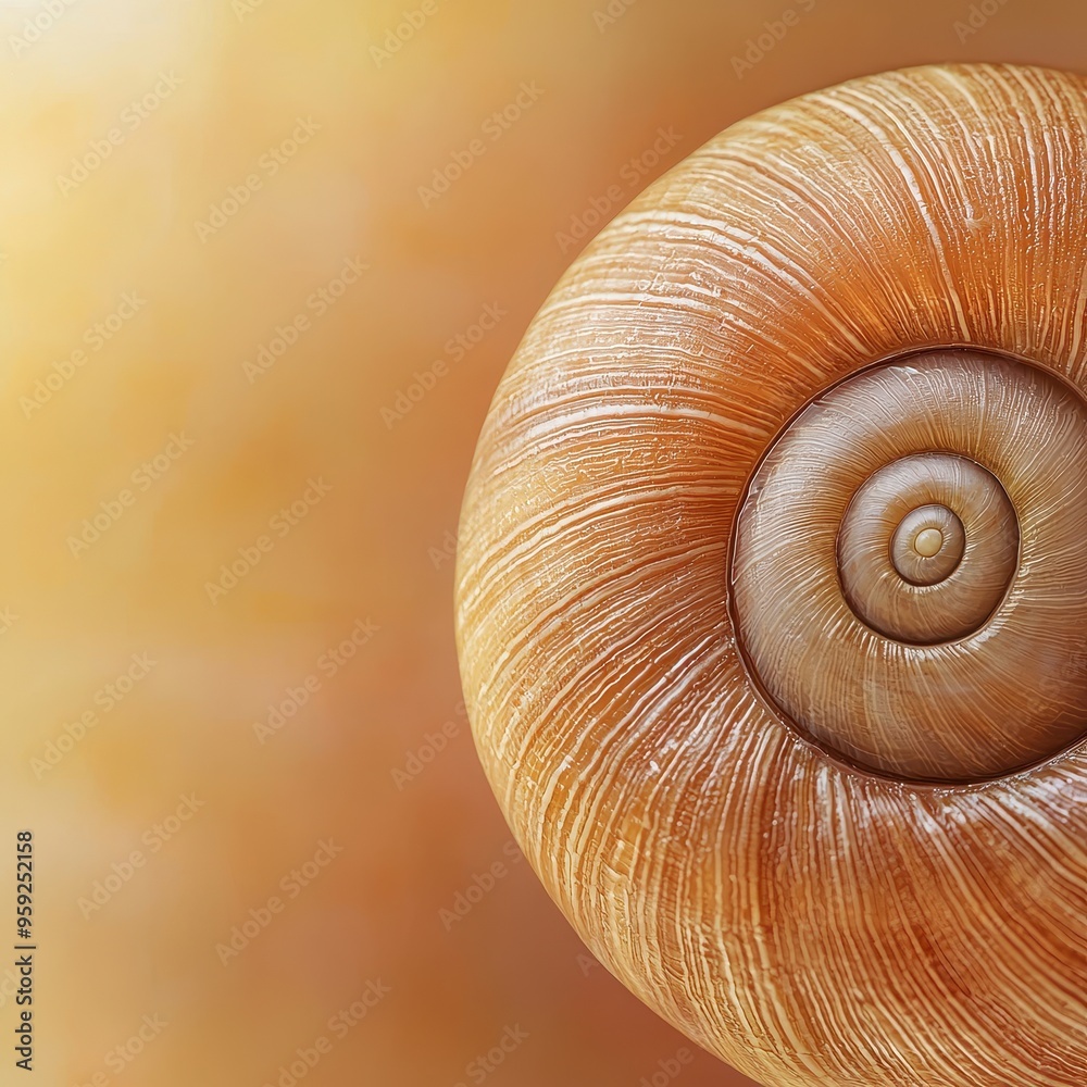 Close up Spiral Snail Shell Texture with Blurred Background Close up Spiral Snail Shell Texture with Blurred Background