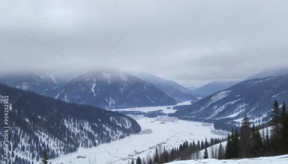 snow covered mountains