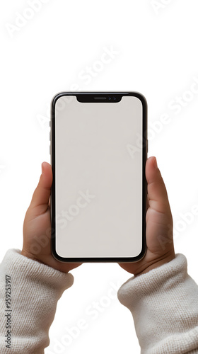 Child Holding Blank Phone Screen, Mockup Phone Display, Mobile Phone Mockup, Hand Holding Smartphone, Kids Hands Phone Screen