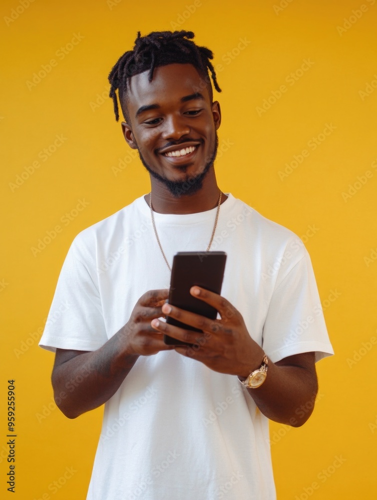 Casual Hipster Portrait with Phone Casual Hipster Portrait with Phone