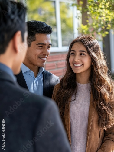 Happy Couple in Business Attire