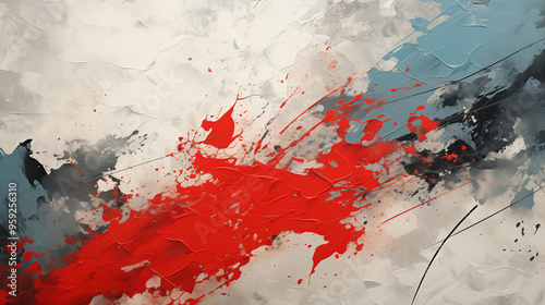 astarte.ai: Dynamic Abstract Red and Blue Splatter on Textured Canvas