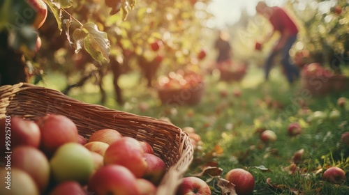 Apple and apple harvest in autumn