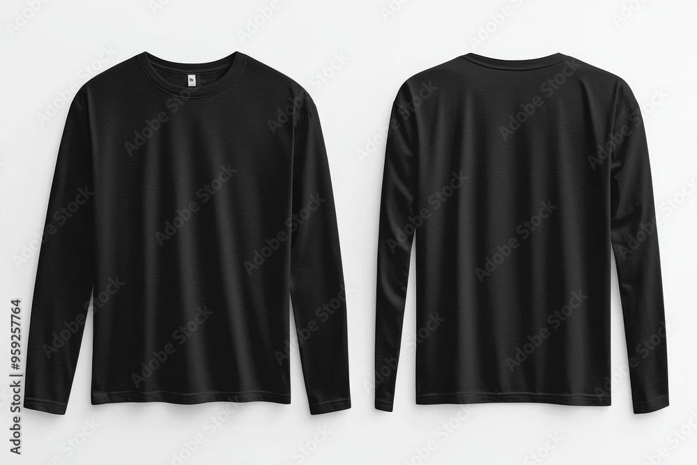 Black long sleeve tshirt mockup isolated created with Generative AI
