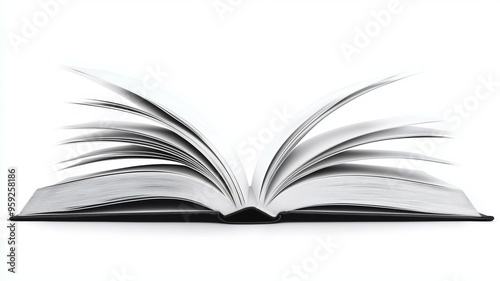 A book is open to a page with a white background