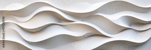 This is an elegantly crafted abstract design that showcases wavy white textures, making it the perfect choice for natureinspired and vintage aesthetics within beautifully styled interior spaces