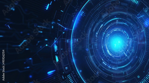 Abstract technology wallpaper futuristic innovative background. AI generated image