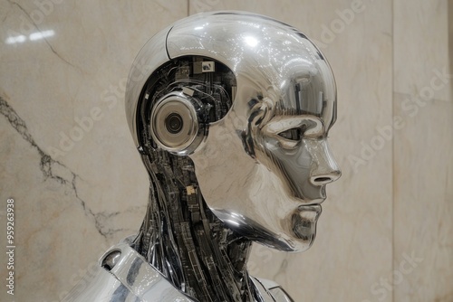 The Fusion of Human and Machine A Glimpse into the Future of AI, Where Human Intelligence Merges with Advanced Algorithms, Creating a Seamless Integration of Organic and Digital Capabilities photo