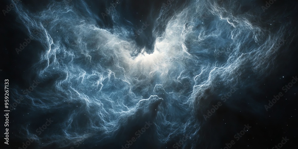 Obraz premium Abstract Cosmic Nebula with Glowing Gas Clouds.