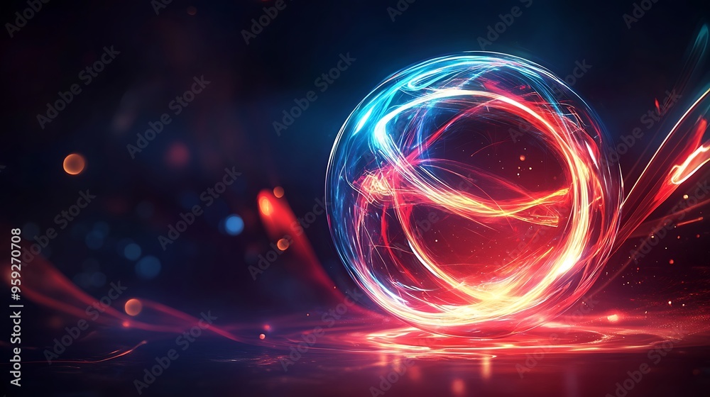 glowing energy ball red and blue glowing energy ball red and blue