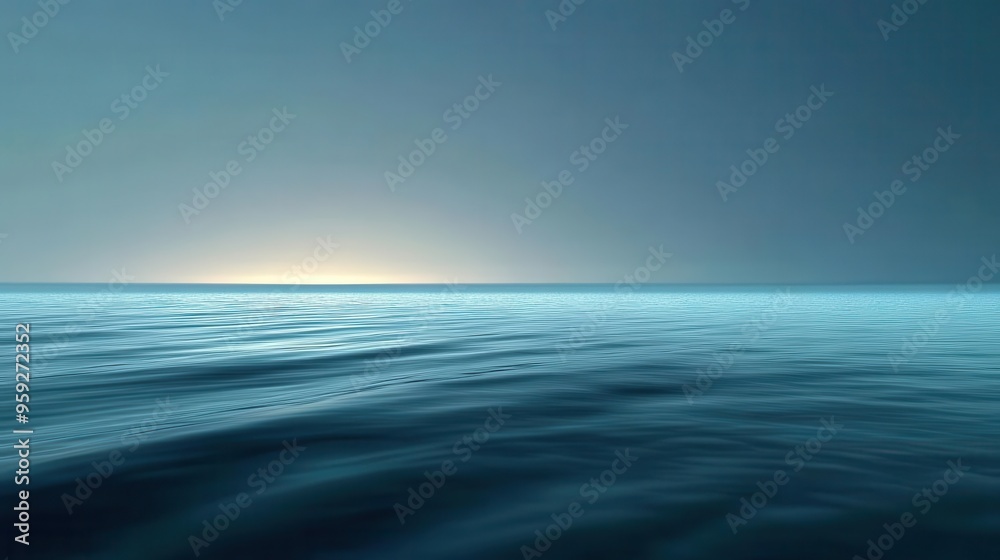 Obraz premium Waves of light fading into the distance, infinite calm, calming flow, endless tranquility