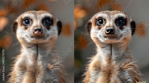 An adorable two-headed lemur looks at the camera with eyes full of curiosity and whimsy.