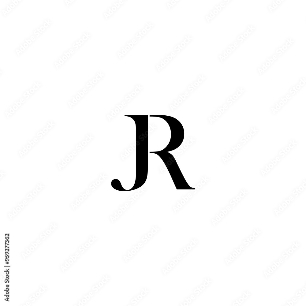 Initial letter JR vector typography logo design with black color Initial letter JR vector typography logo design with black color