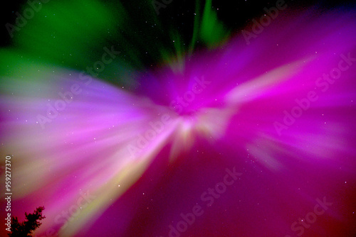 Northern Lights Pink Night Sky